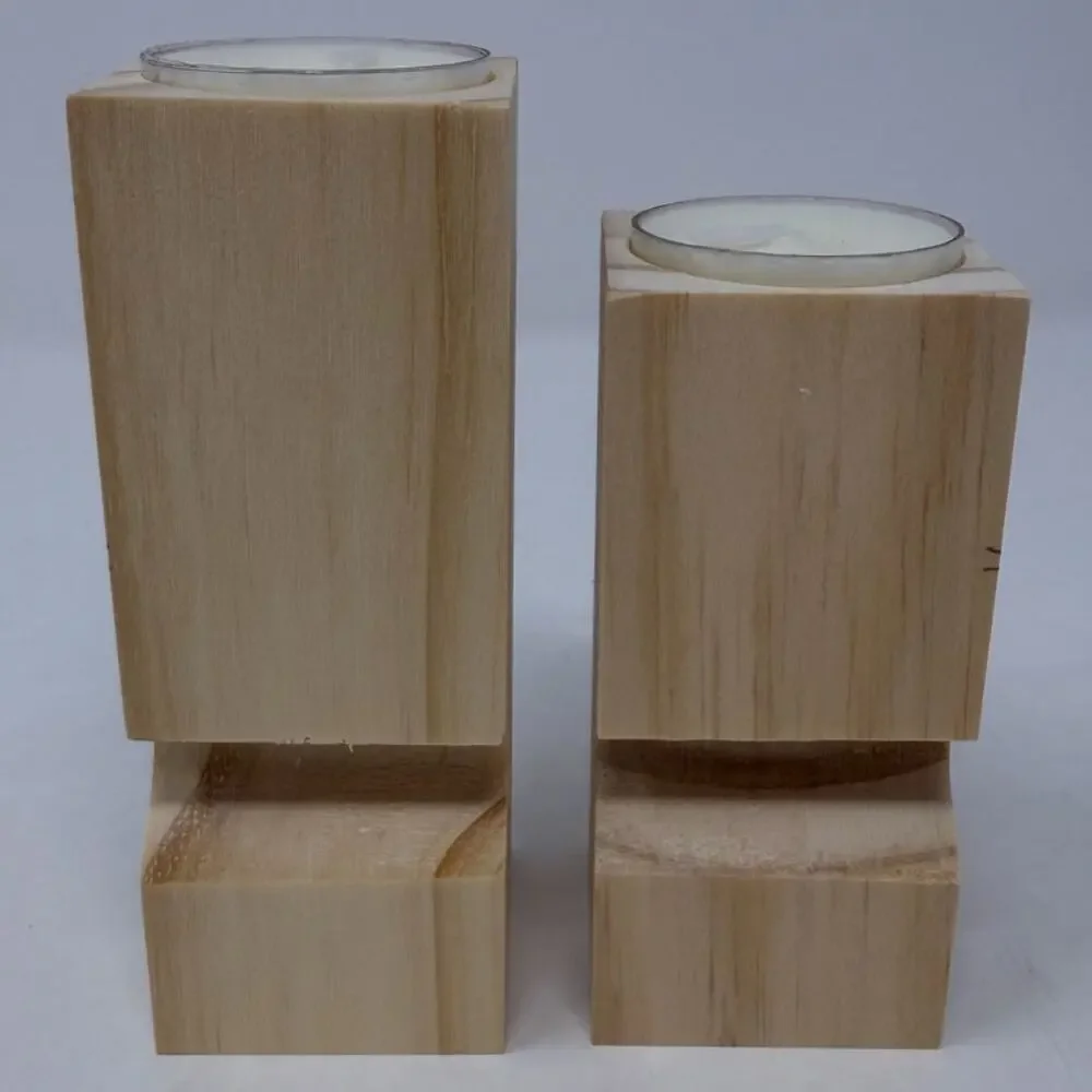 Sympathy Gift Wooden Candleholder Carved Heart with Candles